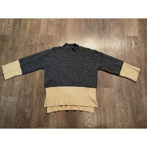 Michael Kors Long Sleeve Tan And Grey Mock Neck Sweater Size Medium